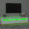 Mueble de TV con luces LED blanco 195x35x40 cm 4
