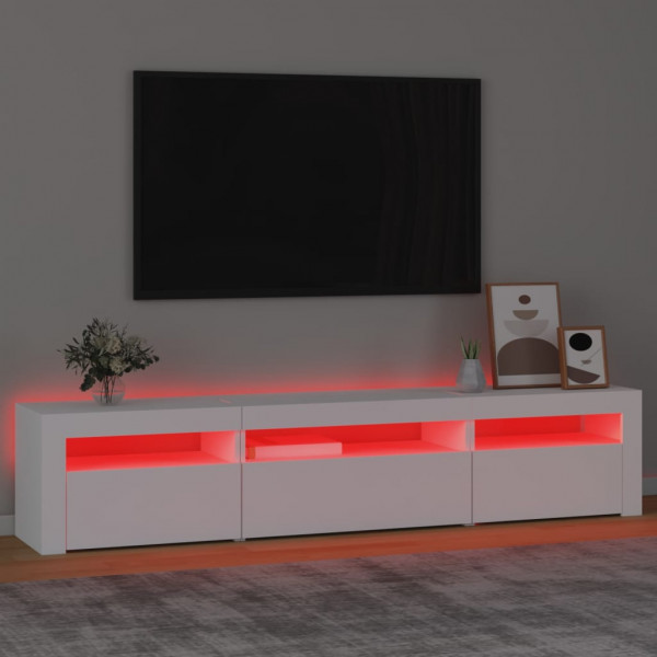 Móvel de TV com luzes LED 195x35x40 cm branco M 5