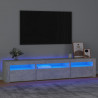 Mueble de TV con luces LED gris hormigón 195x35x40 cm 1