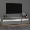 Mueble de TV con luces LED gris hormigón 195x35x40 cm 3