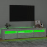 Mueble de TV con luces LED gris hormigón 195x35x40 cm 4