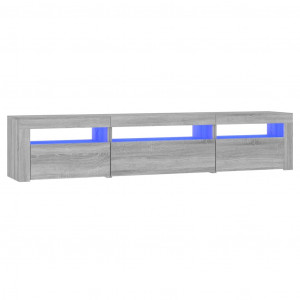 Mueble de TV con luces LED gris sonoma 195x35x40 cm H