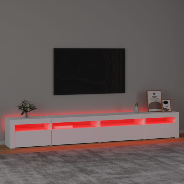 Mueble de TV con luces LED blanco 270x35x40 cm M 5