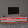 Mueble de TV con luces LED blanco 270x35x40 cm 5