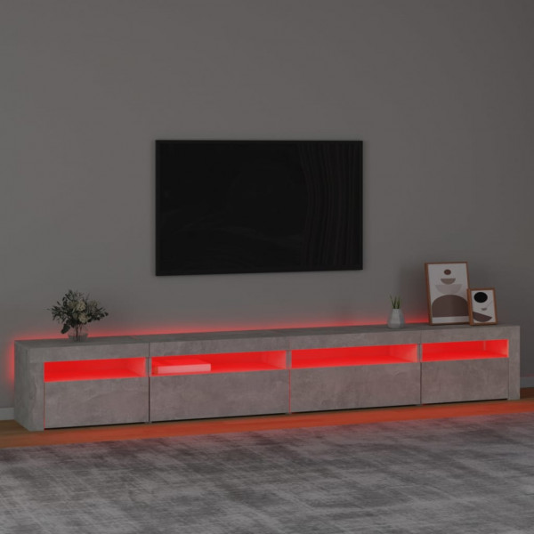 Móvel de TV com luzes LED 270x35x40 cm cinzento cimento M 5