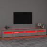 Mueble de TV con luces LED gris hormigón 270x35x40 cm 5