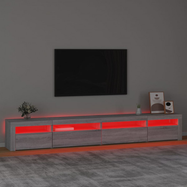 Móvel de TV com luzes LED 270x35x40 cm sonoma cinza M 5
