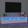 Mueble de TV con luces LED blanco 180x35x40 cm 1