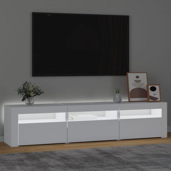 Mueble de TV con luces LED blanco 180x35x40 cm M 3
