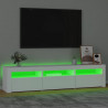 Móvel de TV com luzes LED 180x35x40 cm branco 4