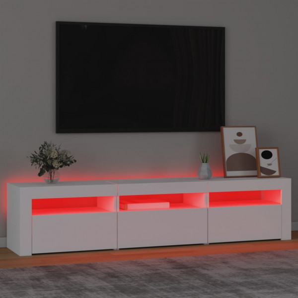 Mueble de TV con luces LED blanco 180x35x40 cm M 5