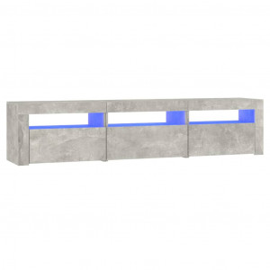 Mueble de TV con luces LED gris hormigón 180x35x40 cm H
