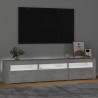 Mueble de TV con luces LED gris hormigón 180x35x40 cm 3