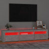 Mueble de TV con luces LED gris hormigón 180x35x40 cm 5