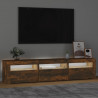 Mueble de TV con luces LED color roble ahumado 180x35x40 cm 3