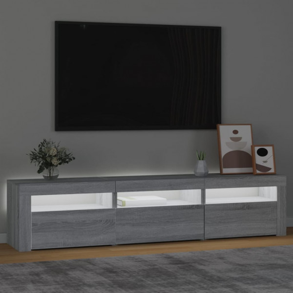 Mueble de TV con luces LED gris Sonoma 180x35x40 cm M 3
