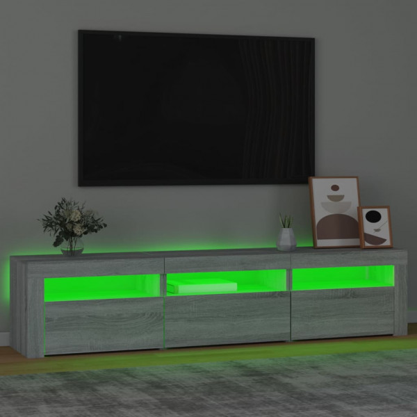 Mueble de TV con luces LED gris Sonoma 180x35x40 cm M 4