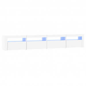 Mueble de TV con luces LED blanco 240x35x40 cm H
