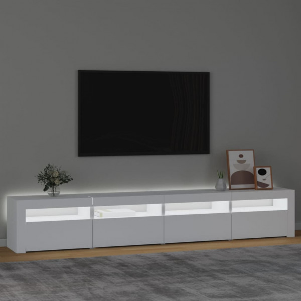 Móvel de TV com luzes LED 240x35x40 cm branco M 3