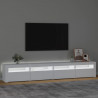 Mueble de TV con luces LED blanco 240x35x40 cm 3