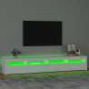 Móvel de TV com luzes LED 240x35x40 cm branco 4