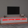 Mueble de TV con luces LED blanco 240x35x40 cm 5