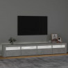 Mueble de TV con luces LED gris hormigón 240x35x40 cm 3