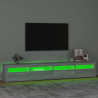 Mueble de TV con luces LED gris Sonoma 240x35x40 cm 4