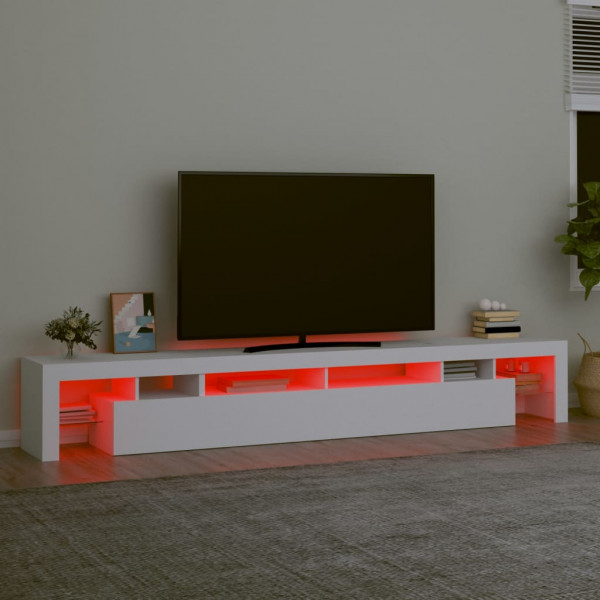 Mueble de TV con luces LED blanco 260x36.5x40 cm M 5