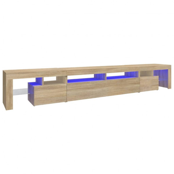 Mueble de TV con luces LED roble Sonoma 260x36.5x40 cm M 2
