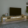 Mueble de TV con luces LED roble Sonoma 260x36.5x40 cm 3
