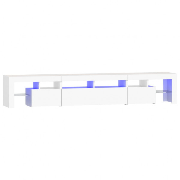 Mueble de TV con luces LED blanco 230x36.5x40 cm M 2