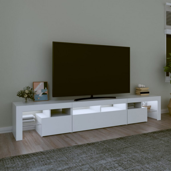 Móvel de TV com luzes LED 230x36.5x40 cm branco M 3