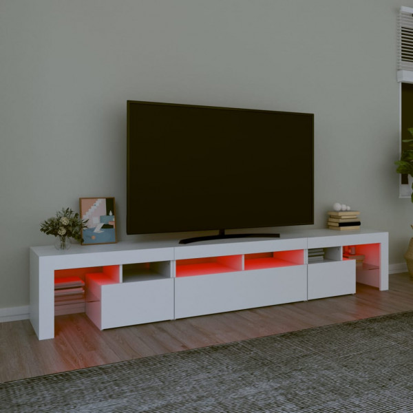 Mueble de TV con luces LED blanco 230x36.5x40 cm M 5