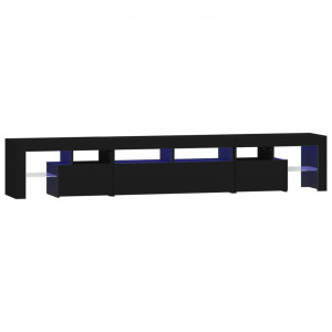 Mueble de TV con luces LED Negro 230x36.5x40 cm H