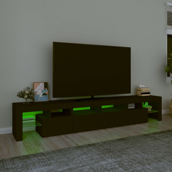 Mueble de TV con luces LED Negro 230x36.5x40 cm M 4