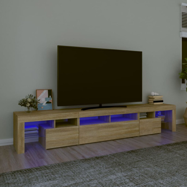 Mueble de TV con luces LED roble Sonoma 230x36.5x40 cm D