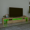 Mueble de TV con luces LED roble Sonoma 230x36.5x40 cm 4