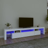 Mueble de TV con luces LED blanco 215x36.5x40 cm 1