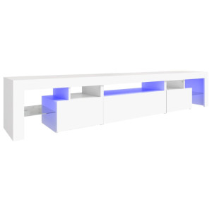 Mueble de TV con luces LED blanco 215x36.5x40 cm H
