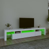 Mueble de TV con luces LED blanco 215x36.5x40 cm 4