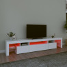 Mueble de TV con luces LED blanco 215x36.5x40 cm 5