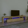 Mueble de TV con luces LED roble Sonoma 215x36.5x40 cm 1