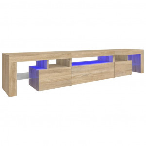 Mueble de TV con luces LED roble Sonoma 215x36.5x40 cm H