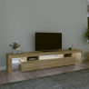 Mueble de TV con luces LED roble Sonoma 215x36.5x40 cm 3