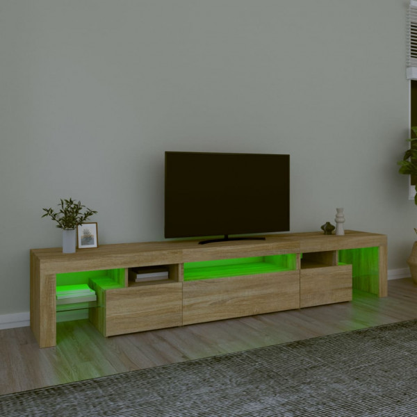 Mueble de TV con luces LED roble Sonoma 215x36.5x40 cm M 4