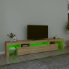 Mueble de TV con luces LED roble Sonoma 215x36.5x40 cm 4
