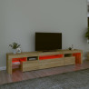 Mueble de TV con luces LED roble Sonoma 215x36.5x40 cm 5