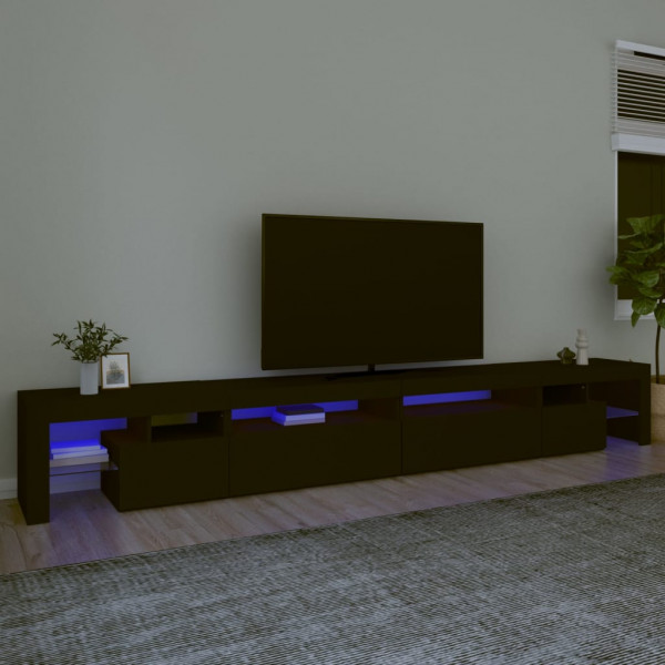 Mueble de TV con luces LED negro 290x36.5x40 cm M 3