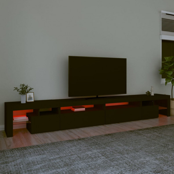 Mueble de TV con luces LED negro 290x36.5x40 cm M 6